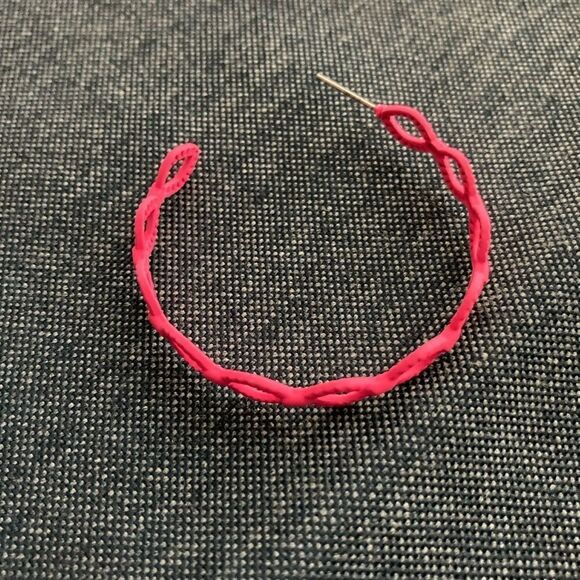 Pink Hoop Earrings  - Picture 4 of 4